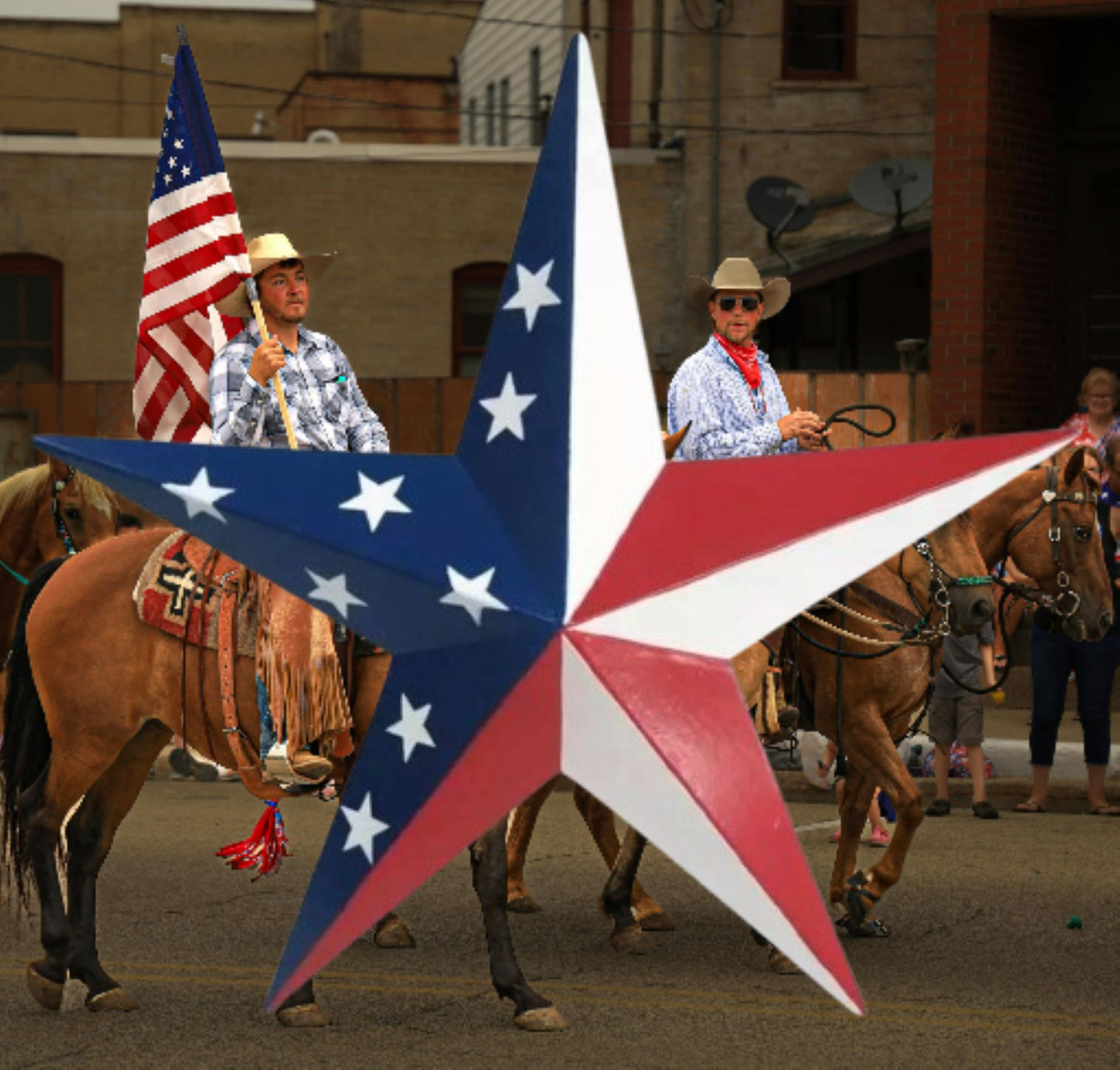 AMERICANA USA FLAG BARN STAR RED WHT BLUE PATRIOTIC METAL STAR HANDMADE 16",24",36" #EH13422