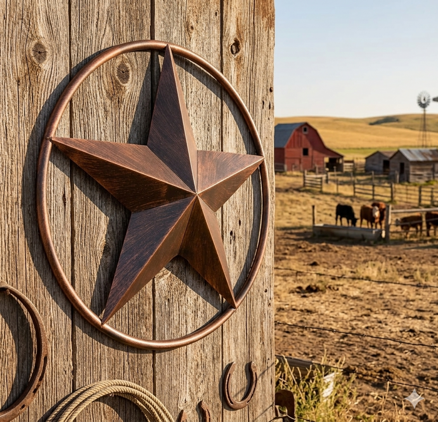 SOLID RING BRONZE BARN STAR METAL LONE STAR WESTERN HOME DECOR HANDMADE NEW 3" TO 38"-#EH10026