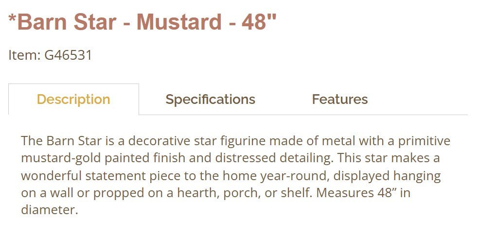 48" MUSTARD STAR KIT ASSEMBLY BARN STAR 5 POINT METAL STAR OF DAVID NO RING WESTERN HOME DECOR 53",72",96" HANDMADE EH13590