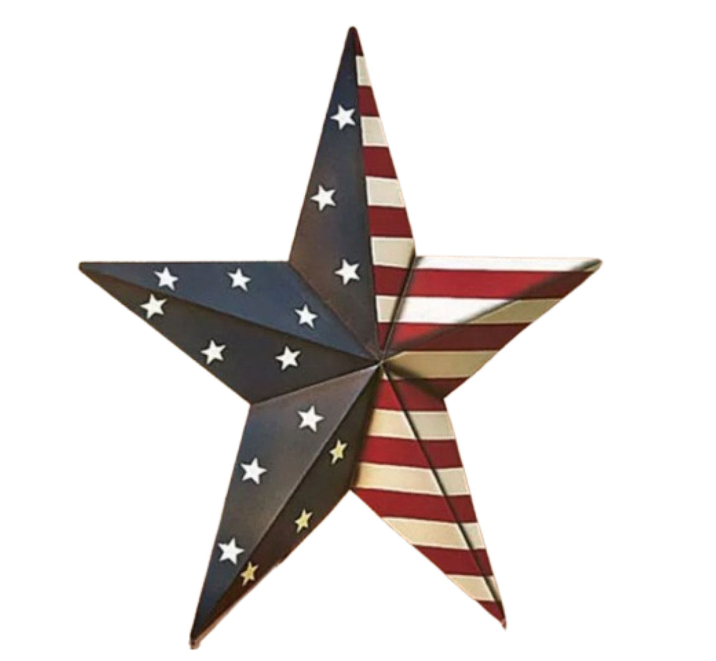 24" USA FLAG STAR RED WHITE & BLUE AMERICANA METAL BARN STAR METAL WALL ART HANDMADE TO ORDER #EH13492