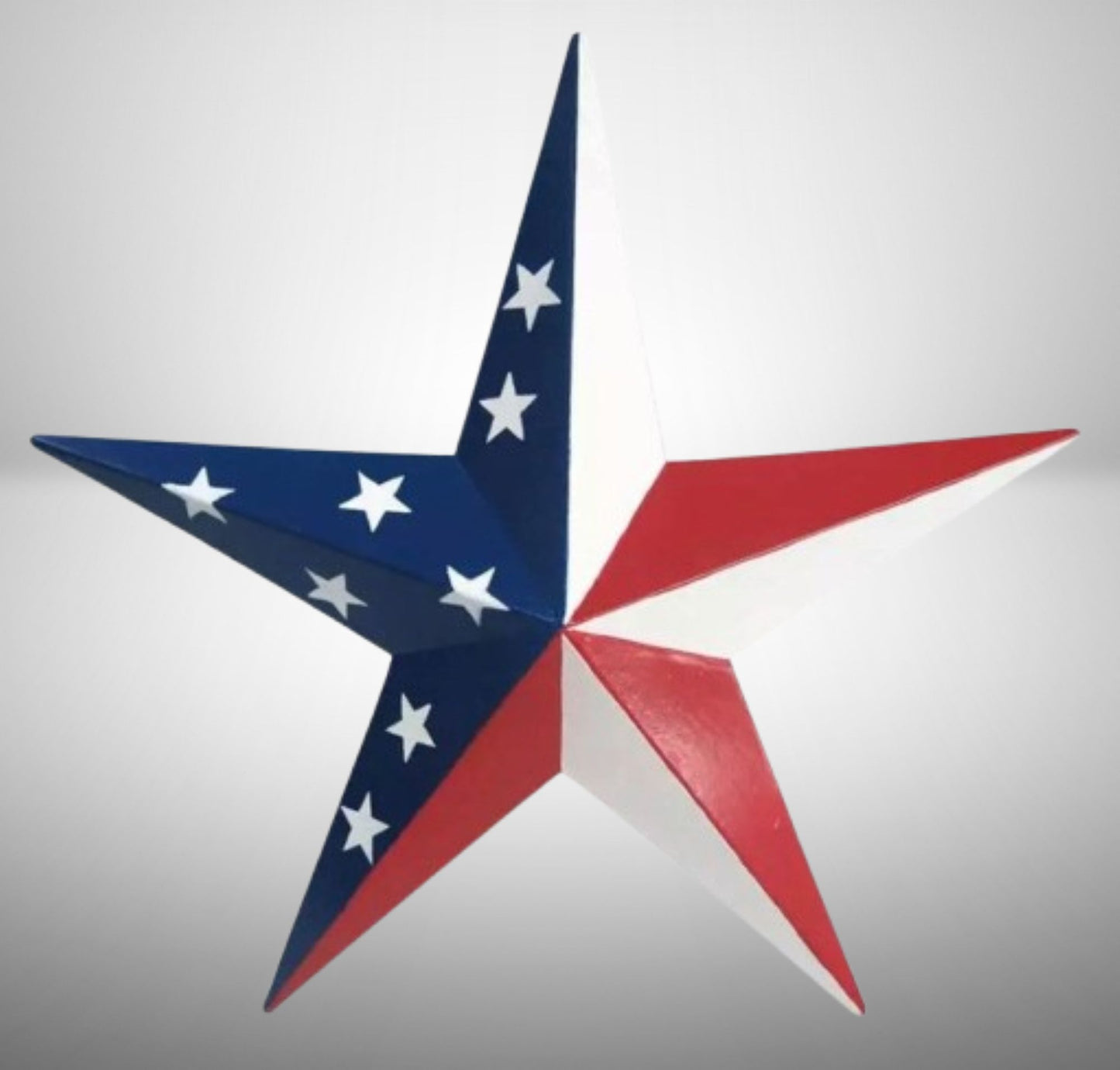 AMERICANA USA FLAG BARN STAR RED WHT BLUE PATRIOTIC METAL STAR HANDMADE 16",24",36" #EH13422
