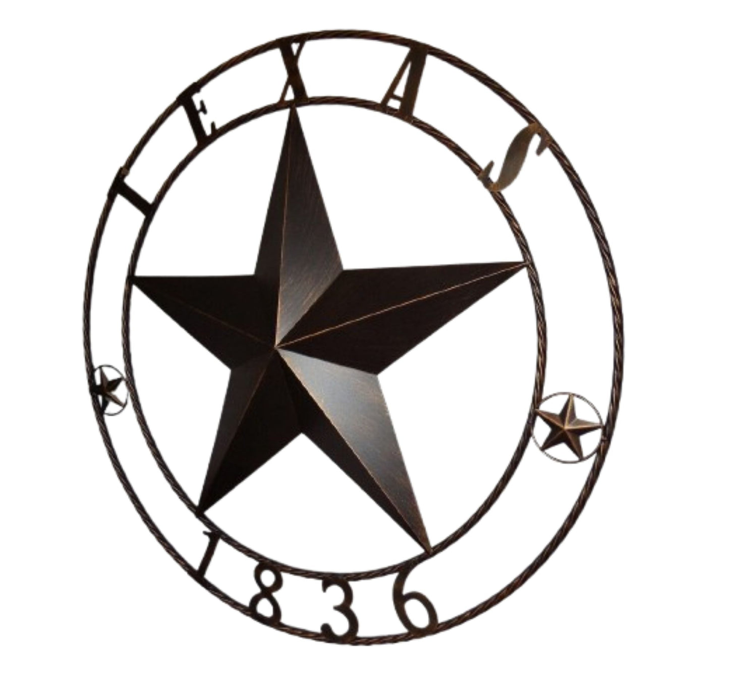 24", 32",36",40" TEXAS 1836 RUSTIC BROWN BARN STAR METAL WALL WESTERN HOME DECOR HANDMADE #EH10974