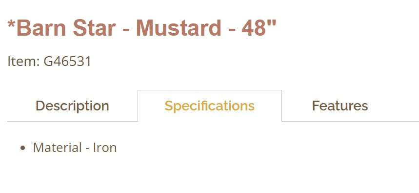 48" MUSTARD STAR KIT ASSEMBLY BARN STAR 5 POINT METAL STAR OF DAVID NO RING WESTERN HOME DECOR 53",72",96" HANDMADE EH13590