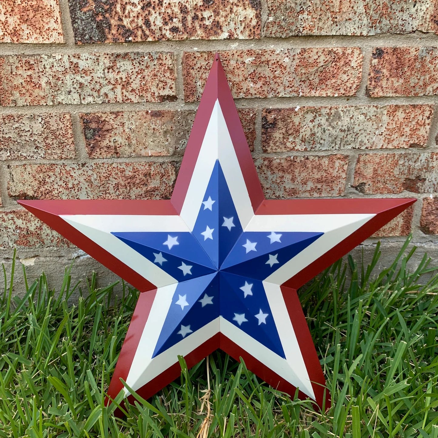 AMERICANA USA FLAG BARN STAR RED WHT BLUE DIAMOND STAR HANDMADE 12",24",36" #EH13361