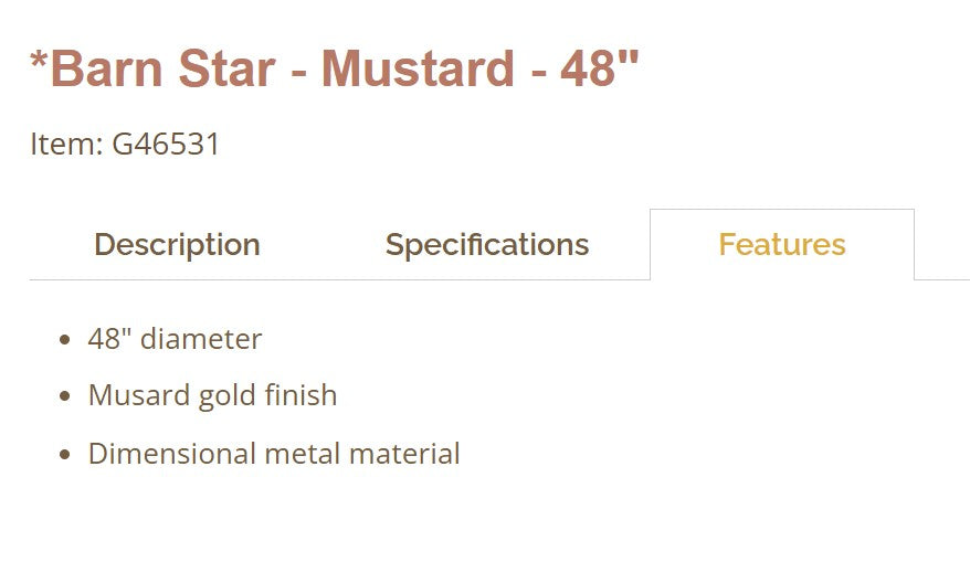 48" MUSTARD STAR KIT ASSEMBLY BARN STAR 5 POINT METAL STAR OF DAVID NO RING WESTERN HOME DECOR 53",72",96" HANDMADE EH13590