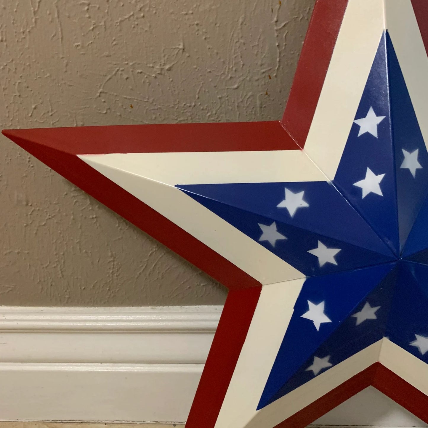 AMERICANA USA FLAG BARN STAR RED WHT BLUE DIAMOND STAR HANDMADE 12",24",36" #EH13361