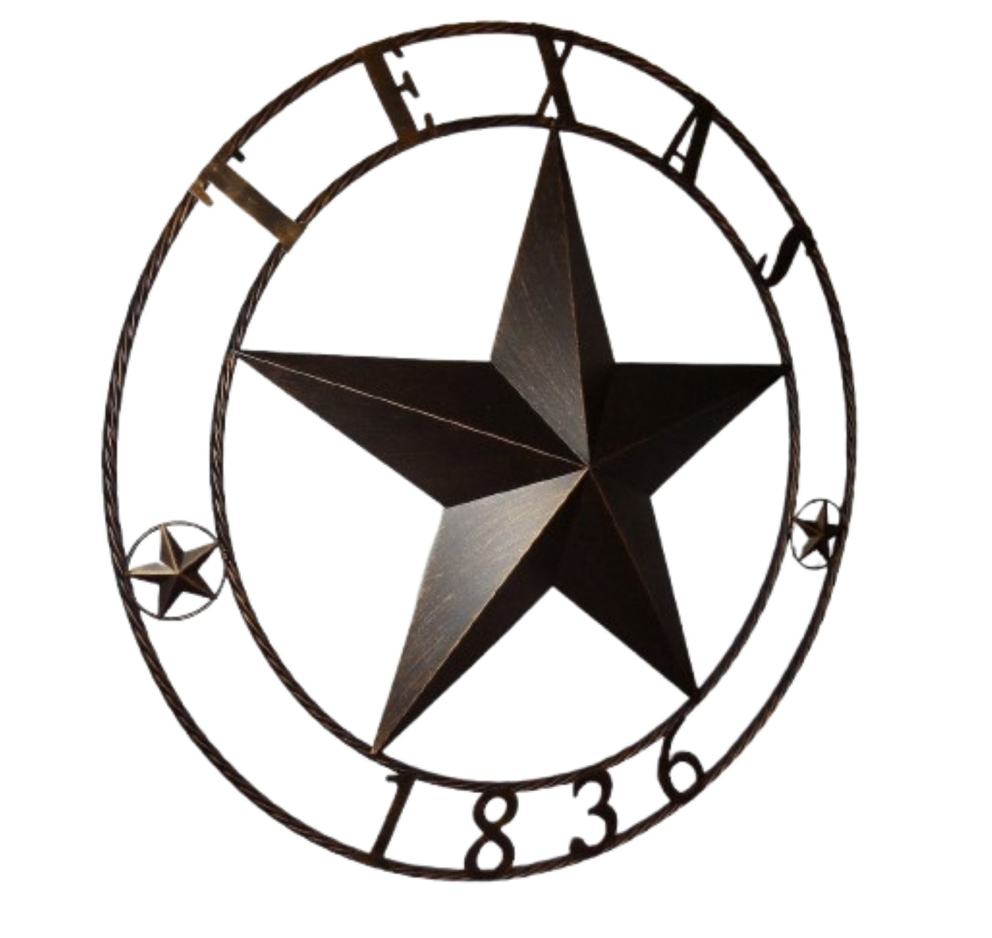 24", 32",36",40" TEXAS 1836 RUSTIC BROWN BARN STAR METAL WALL WESTERN HOME DECOR HANDMADE #EH10974