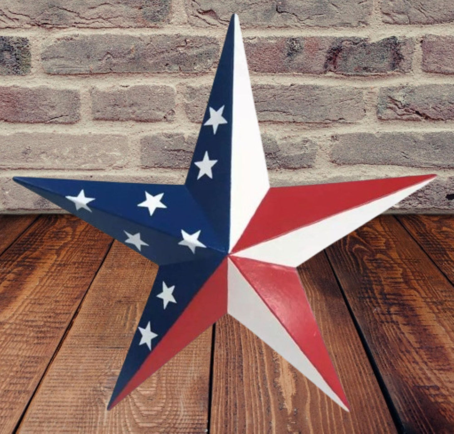 AMERICANA USA FLAG BARN STAR RED WHT BLUE PATRIOTIC METAL STAR HANDMADE 16",24",36" #EH13422