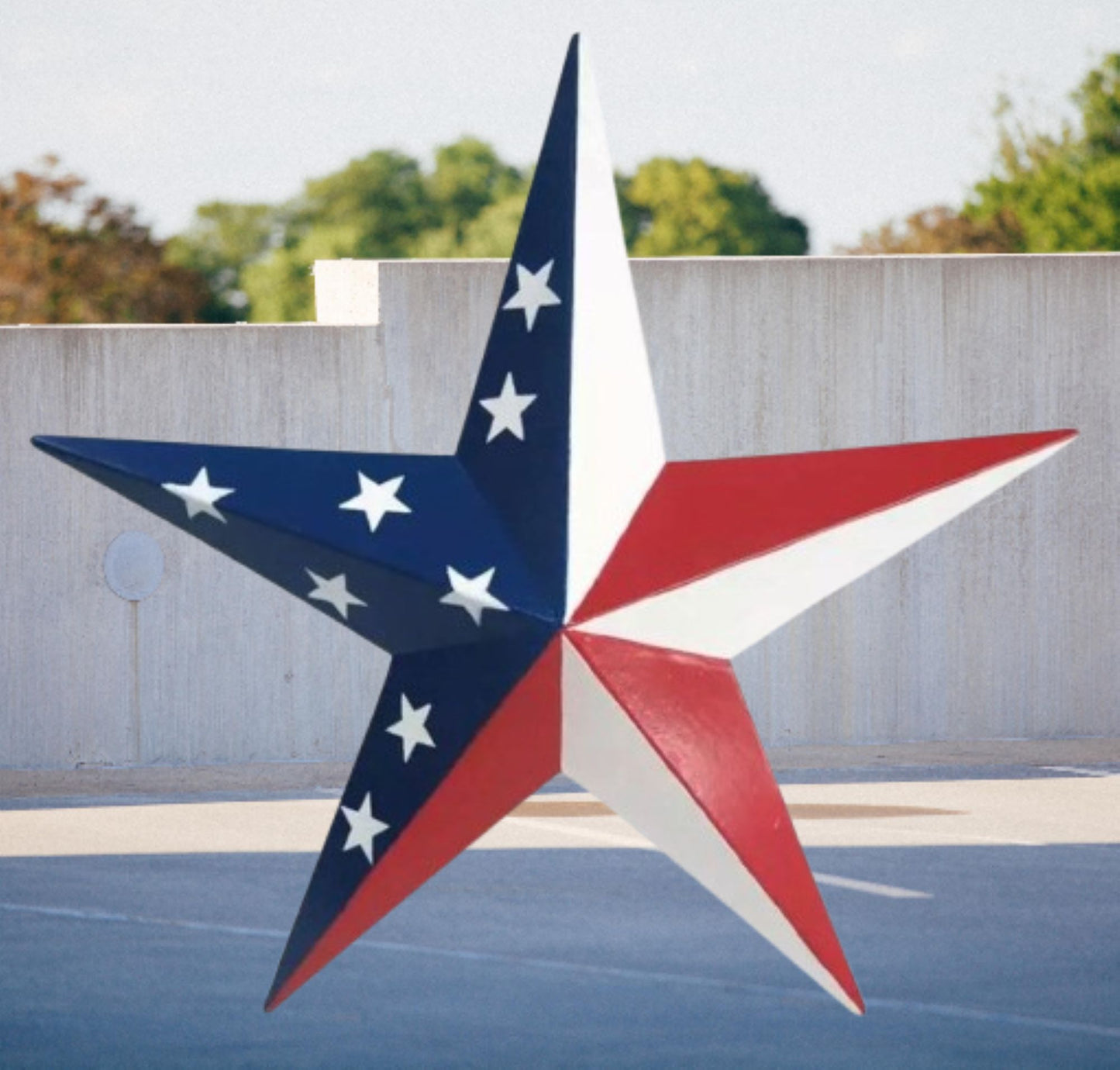 AMERICANA USA FLAG BARN STAR RED WHT BLUE PATRIOTIC METAL STAR HANDMADE 16",24",36" #EH13422