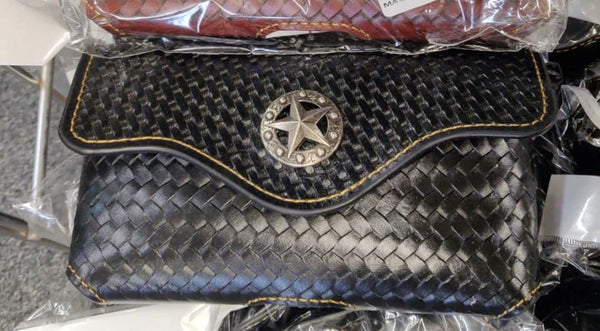 7" LONE STAR BLACK LEATHER POUCH HORIZONTAL EXTRA LARGE  BELT LOOP HOLSTER CELL PHONE CASE UNIVERSAL OVERSIZE #EH12952