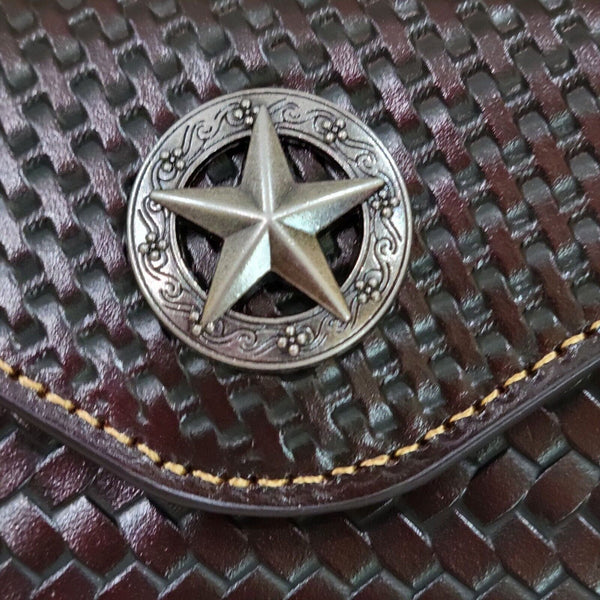 7" LONE STAR BROWN HORIZONTAL LEATHER POUCH EXTRA LARGE  BELT LOOP HOLSTER CELL PHONE CASE UNIVERSAL OVERSIZE #EH12951