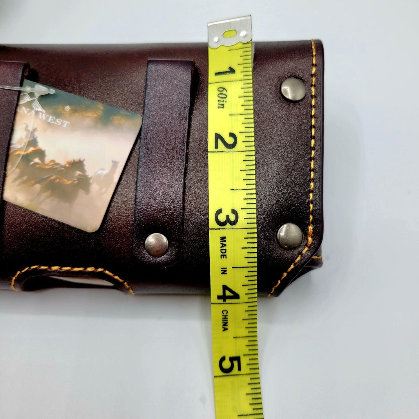 7" LONE STAR BROWN HORIZONTAL LEATHER HOLSTER POUCH EXTRA LARGE  BELT LOOP CELL PHONE CASE UNIVERSAL OVERSIZE #EH12951