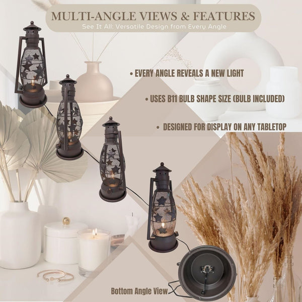 STAR LAMP METAL ART ELECTRIC LANTERN LAMP WESTERN HOME DECOR NEW LIGHTING #EH12727