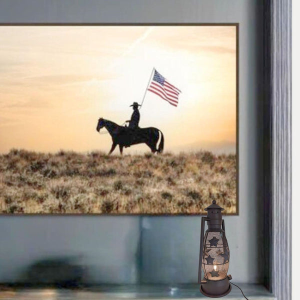 STAR LAMP METAL ART ELECTRIC LANTERN LAMP WESTERN HOME DECOR NEW LIGHTING #EH12727