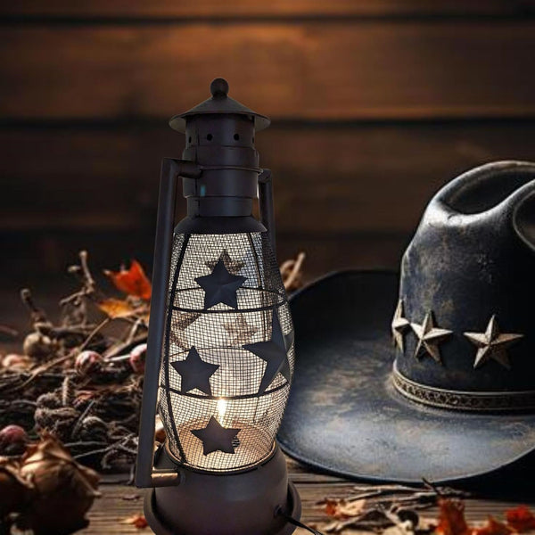 STAR LAMP METAL ART ELECTRIC LANTERN LAMP WESTERN HOME DECOR NEW LIGHTING #EH12727