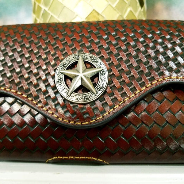 7" LONE STAR BROWN HORIZONTAL LEATHER POUCH EXTRA LARGE  BELT LOOP HOLSTER CELL PHONE CASE UNIVERSAL OVERSIZE #EH12950