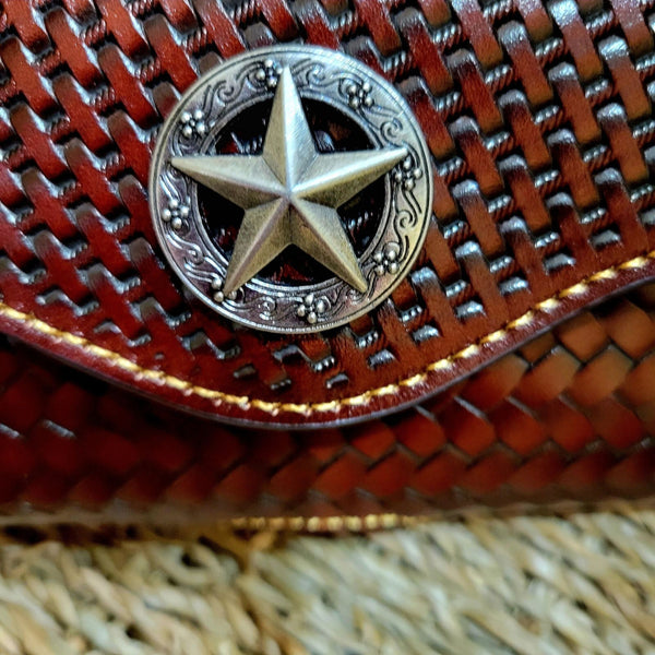 7" LONE STAR BROWN HORIZONTAL LEATHER POUCH EXTRA LARGE  BELT LOOP HOLSTER CELL PHONE CASE UNIVERSAL OVERSIZE #EH12950