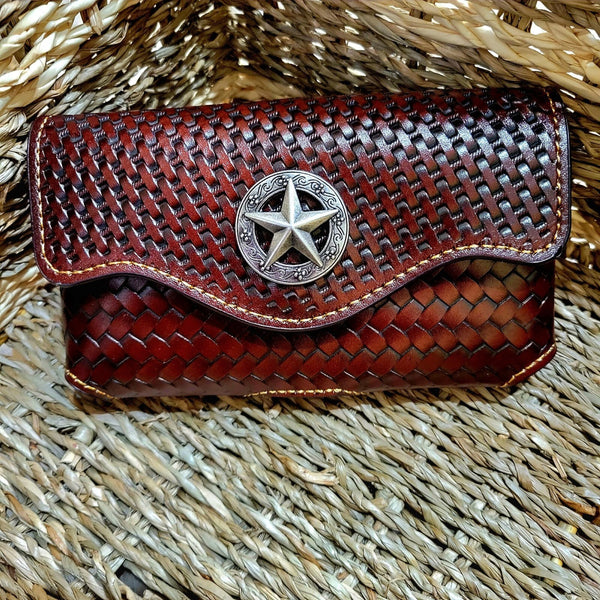 7" LONE STAR BROWN HORIZONTAL LEATHER POUCH EXTRA LARGE  BELT LOOP HOLSTER CELL PHONE CASE UNIVERSAL OVERSIZE #EH12950