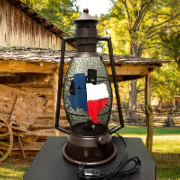 STATE OF TEXAS METAL ART ELECTRIC LANTERN LAMP WESTERN HOME WALL DECOR LIGHTING #EH12734
