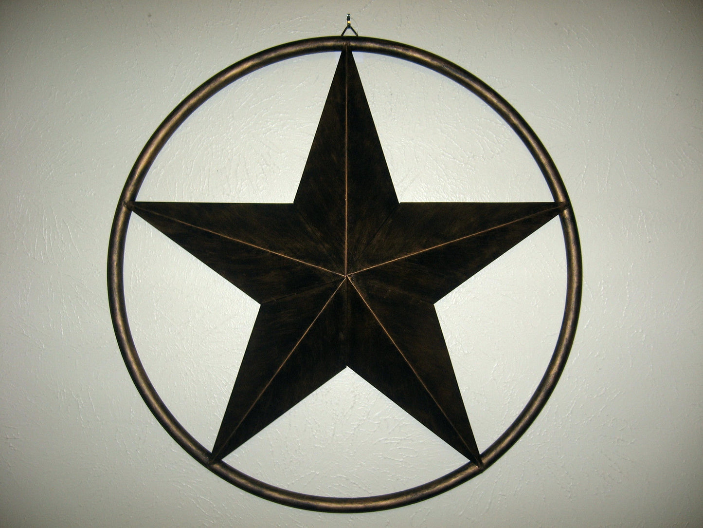 36" RUSTIC BRONZE COPPER BARN STAR METAL LONE STAR TWISTED ROPE RING WALL ART WESTERN HOME DECOR HANDMADE NEW #EH10011
