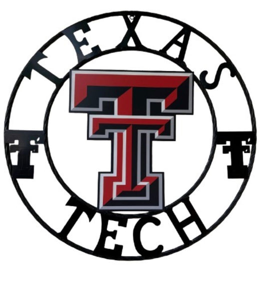 12", 18", 24", 32" TEXAS TECH CUSTOM METAL VINTAGE CRAFT TEAM SIGN WESTERN HOME DECOR HANDMADE