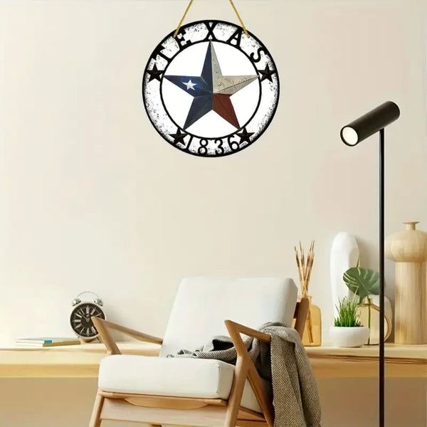 8" TEXAS 1836 2D STAR SIGN FLAT METAL LASERCUT ART WESTERN HOME DECOR HANDMADE NEW #EH12764