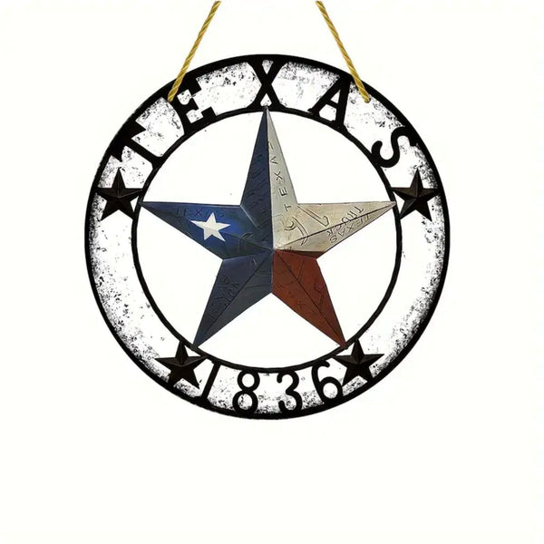 8" TEXAS 1836 2D STAR SIGN FLAT METAL LASERCUT ART WESTERN HOME DECOR HANDMADE NEW #EH12764