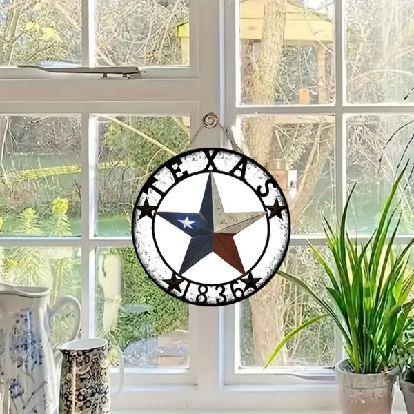 8" TEXAS 1836 2D STAR SIGN FLAT METAL LASERCUT ART WESTERN HOME DECOR HANDMADE NEW #EH12764