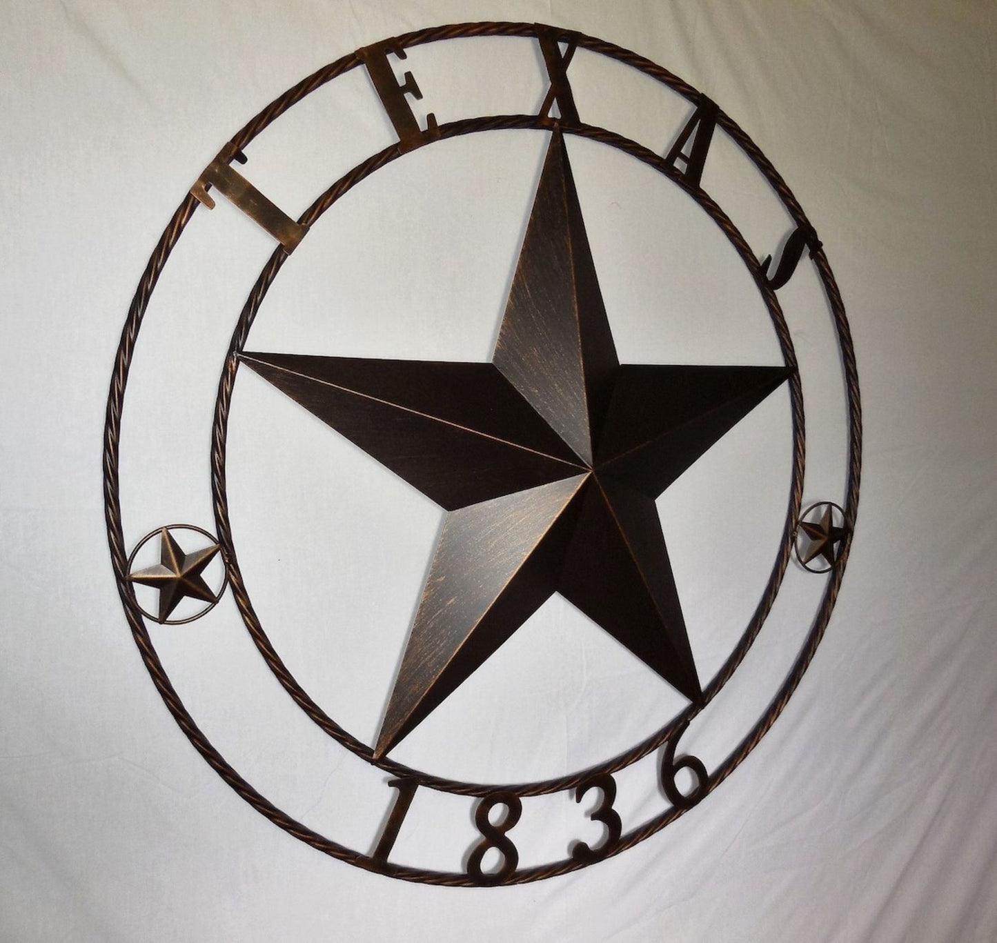 24", 32",36",40" TEXAS 1836 RUSTIC BROWN BARN STAR METAL WALL WESTERN HOME DECOR HANDMADE #EH10974