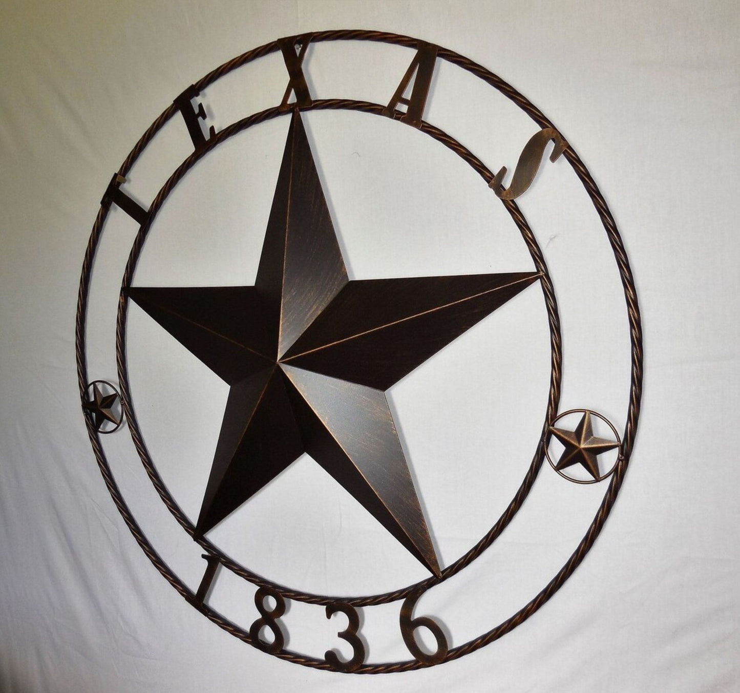 24", 32",36",40" TEXAS 1836 RUSTIC BROWN BARN STAR METAL WALL WESTERN HOME DECOR HANDMADE #EH10974
