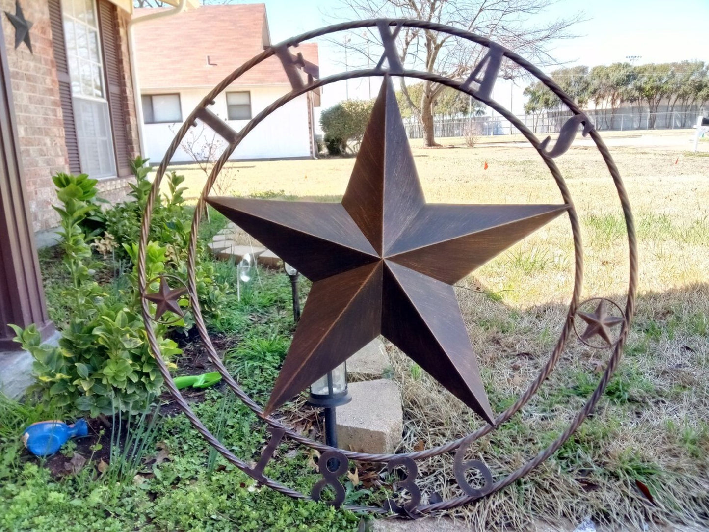 24", 32",36",40" TEXAS 1836 RUSTIC BROWN BARN STAR METAL WALL WESTERN HOME DECOR HANDMADE #EH10974