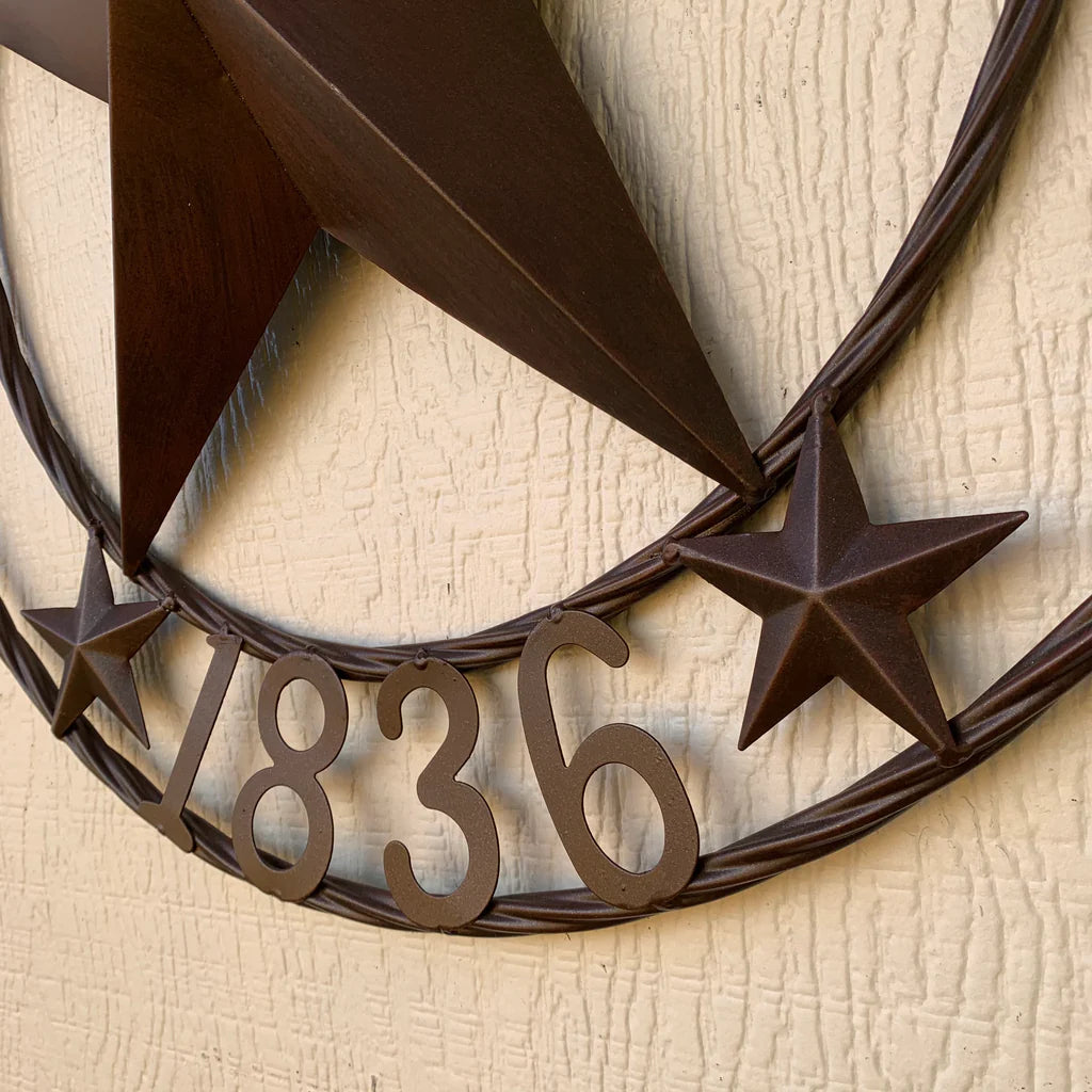 TEXAS 1836 RUSTIC BRONZE BARN STAR METAL WALL WESTERN HOME DECOR HANDMADE #EH10073