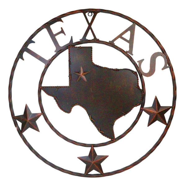 TEXAS HOME STATE OF TEXAS MAP METAL SIGN TWIST RING RUSTIC BRONZE WESTERN HOME DECOR HANDMADE #EH11618