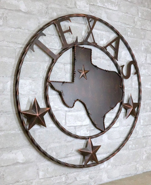 TEXAS HOME STATE OF TEXAS MAP METAL SIGN TWIST RING RUSTIC BRONZE WESTERN HOME DECOR HANDMADE #EH11618