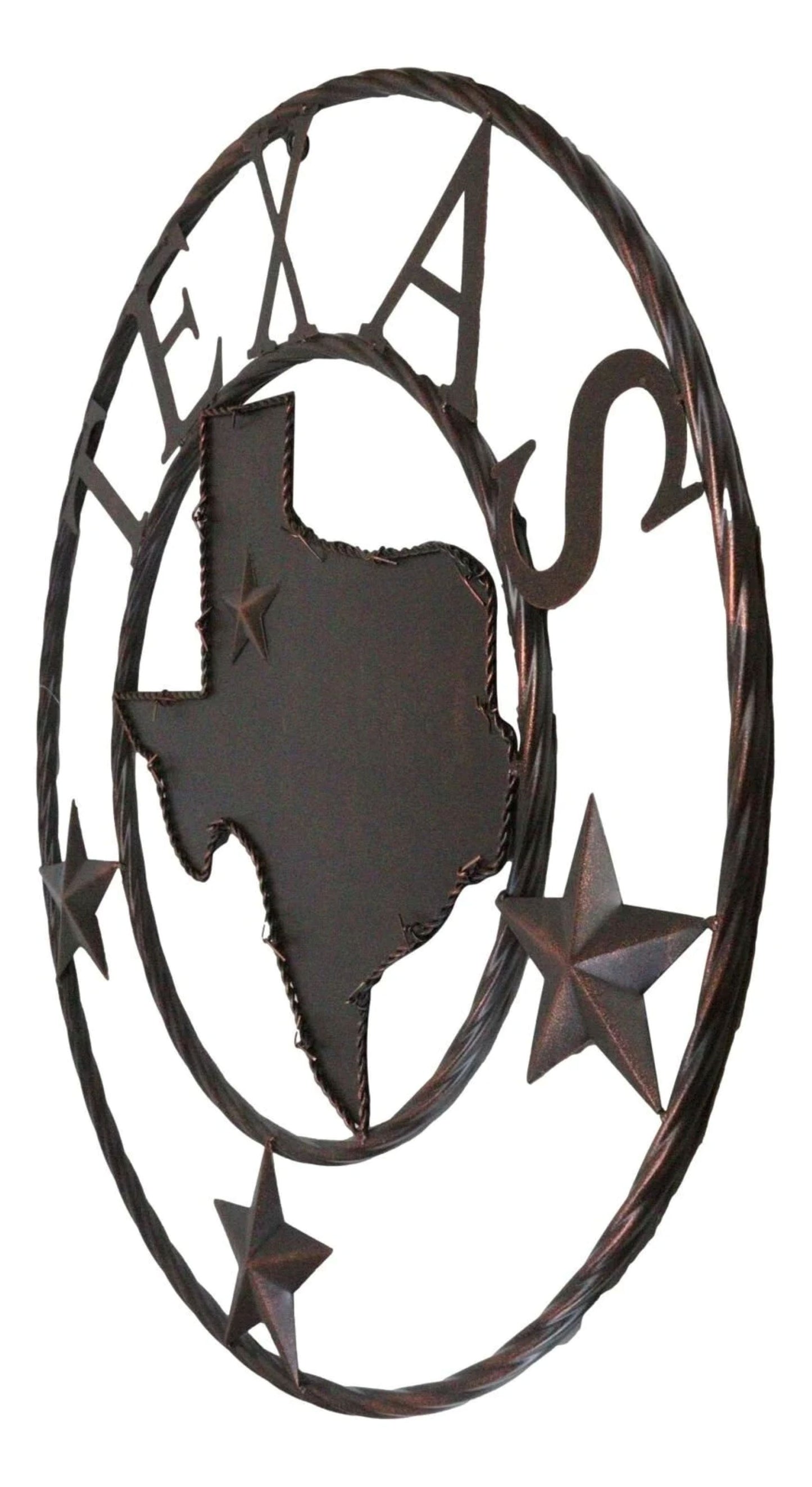 TEXAS HOME STATE OF TEXAS MAP METAL SIGN TWIST RING RUSTIC BRONZE WESTERN HOME DECOR HANDMADE #EH11618