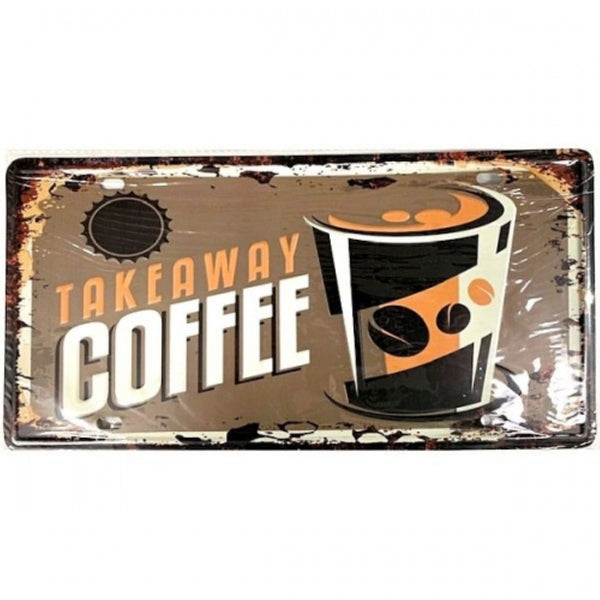 COFFEE LICENSE PLATE SOUVENIR METAL SIGN 6" X 12" CAR PLATE WESTERN HOME DECOR #EH11730