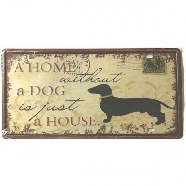 DOG LICENSE PLATE SOUVENIR METAL SIGN 6" X 12" CAR PLATE WESTERN HOME DECOR #EH11732