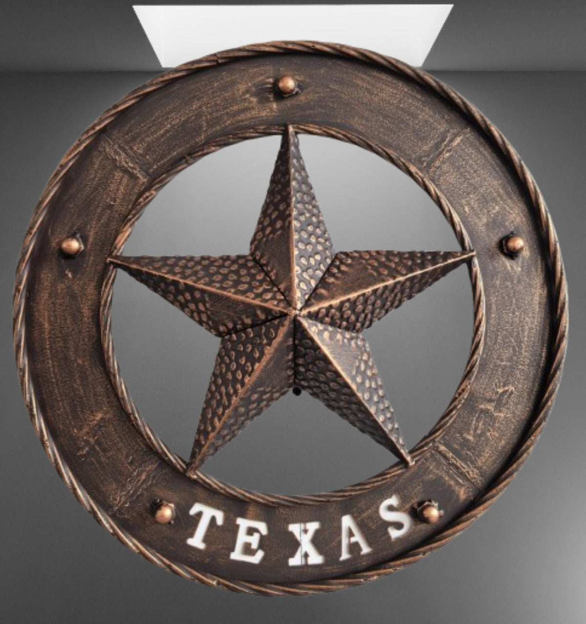 TEXAS STAR SIGN 18" WIDE BAND DISC 3d TWISTED RING WESTERN HOME DECOR HANDMADE #EH13978