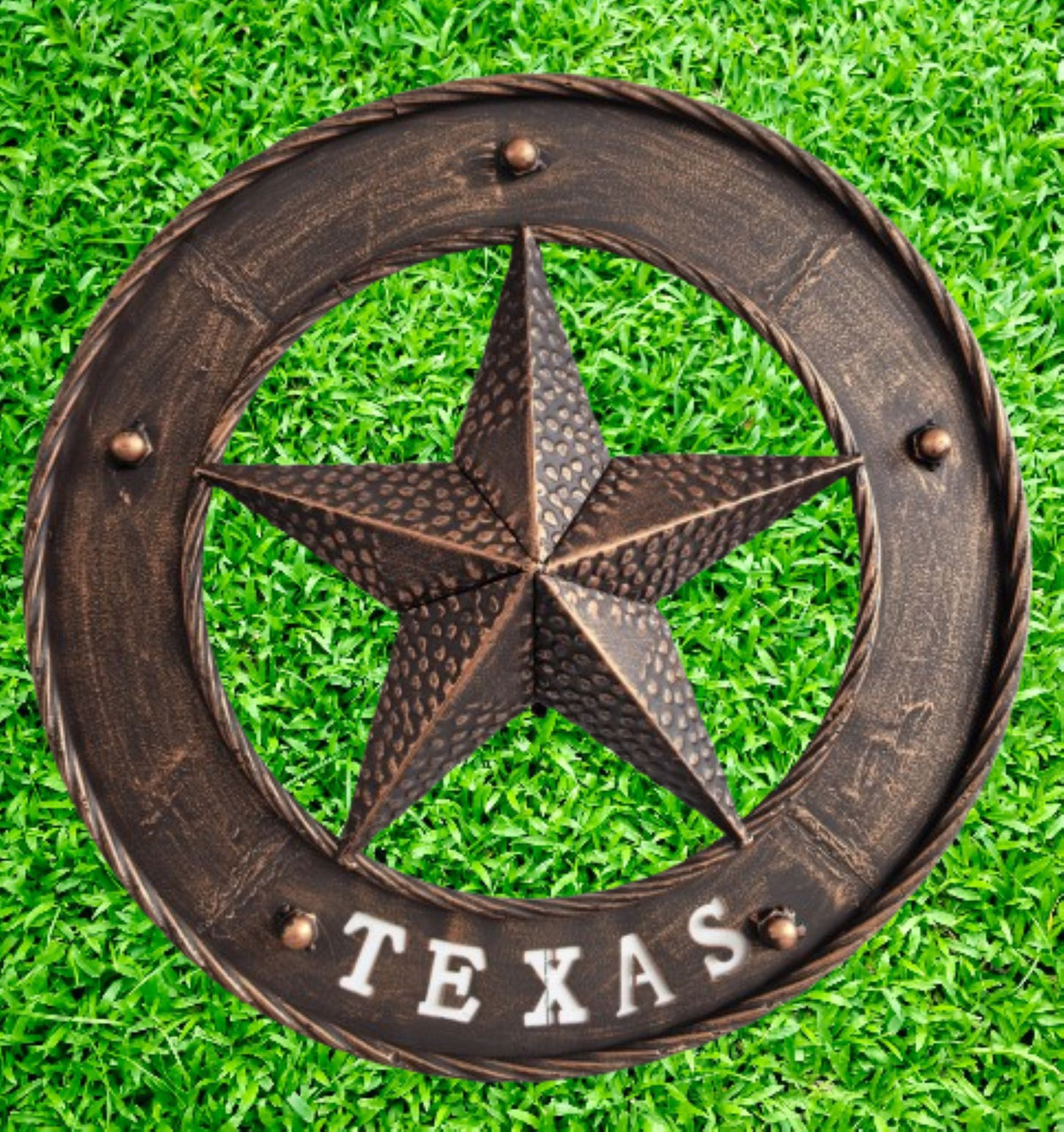 TEXAS STAR SIGN 18" WIDE BAND DISC 3d TWISTED RING WESTERN HOME DECOR HANDMADE #EH13978