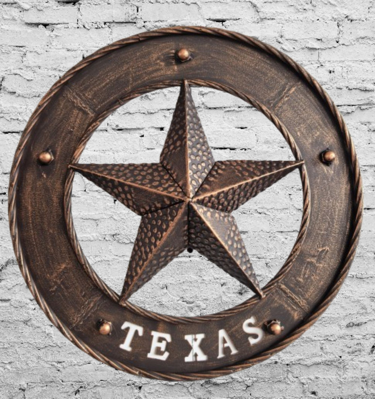 TEXAS STAR SIGN 18" WIDE BAND DISC 3d TWISTED RING WESTERN HOME DECOR HANDMADE #EH13978
