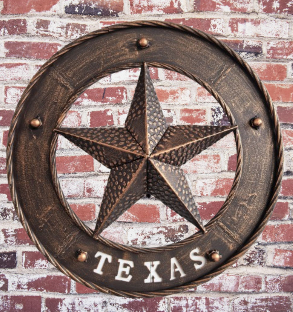TEXAS STAR SIGN 18" WIDE BAND DISC 3d TWISTED RING WESTERN HOME DECOR HANDMADE #EH13978