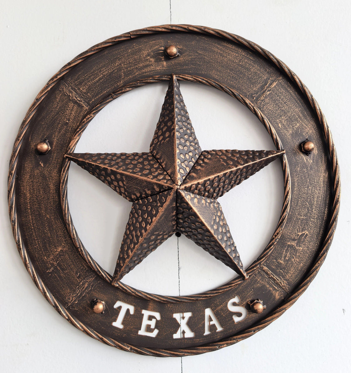 TEXAS STAR SIGN 18" WIDE BAND DISC 3d TWISTED RING WESTERN HOME DECOR HANDMADE #EH13978