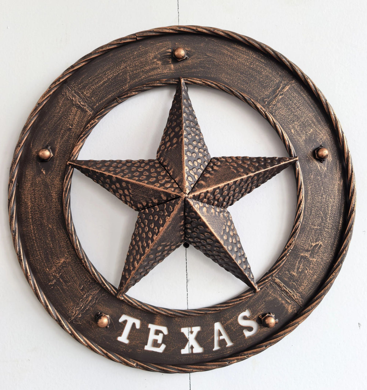 TEXAS STAR SIGN 18" WIDE BAND DISC 3d TWISTED RING WESTERN HOME DECOR HANDMADE #EH13978