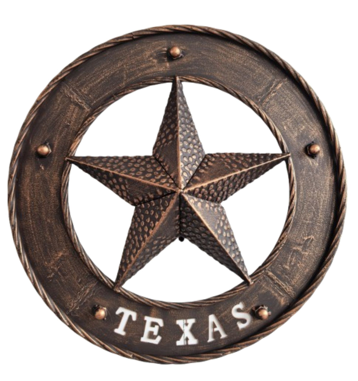 TEXAS STAR SIGN 18" WIDE BAND DISC 3d TWISTED RING WESTERN HOME DECOR HANDMADE #EH13978