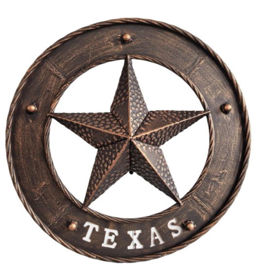 TEXAS STAR SIGN 18" WIDE BAND DISC 3d TWISTED RING WESTERN HOME DECOR HANDMADE #EH13978