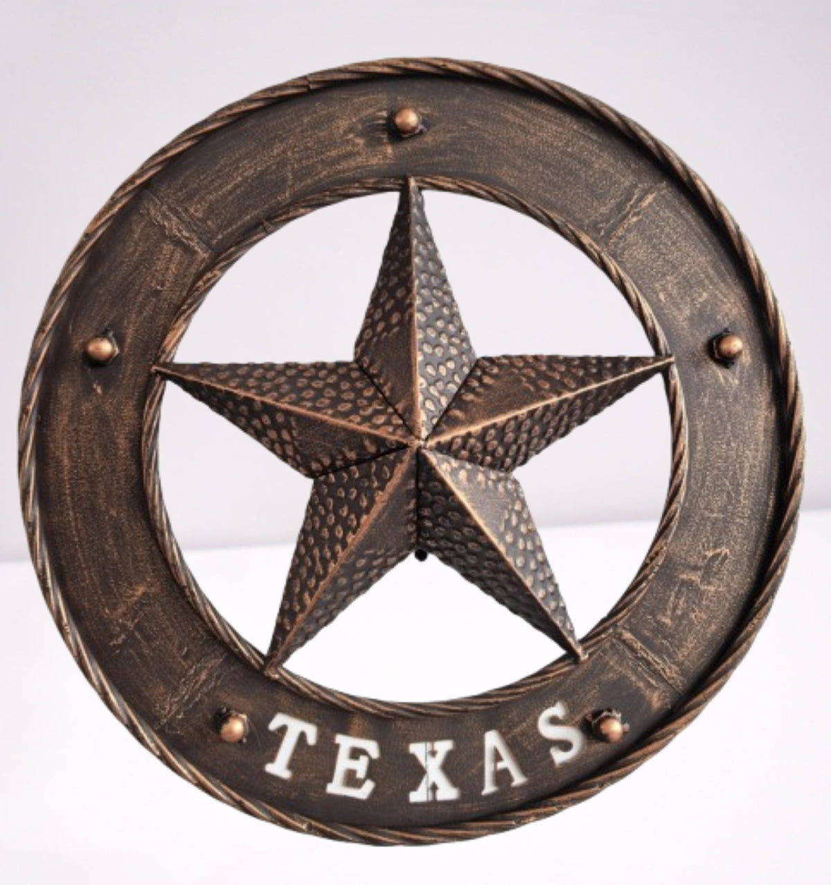 TEXAS STAR SIGN 18" WIDE BAND DISC 3d TWISTED RING WESTERN HOME DECOR HANDMADE #EH13978