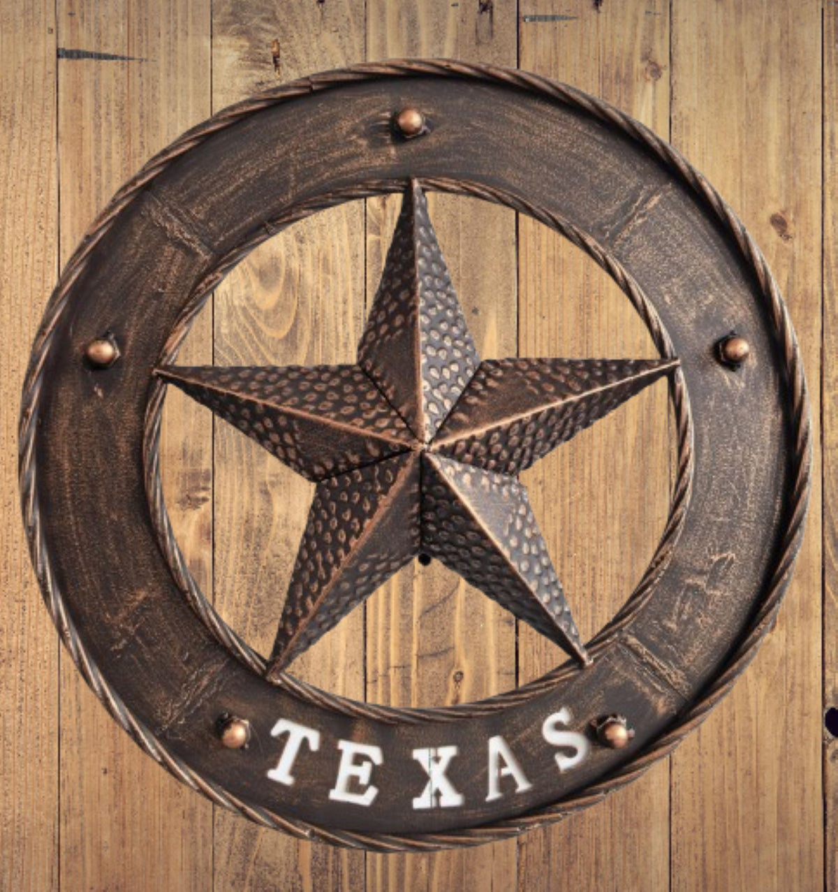 TEXAS STAR SIGN 18" WIDE BAND DISC 3d TWISTED RING WESTERN HOME DECOR HANDMADE #EH13978