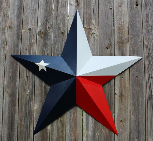TEXAS FLAG STAR RED WHITE NAVY BLUE 3D PATRIOTIC STAR WESTERN HOME DECOR HANDMADE 12",24",36" #EH12940