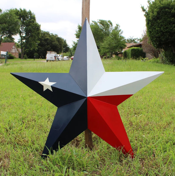 TEXAS FLAG STAR RED WHITE NAVY BLUE 3D PATRIOTIC STAR WESTERN HOME DECOR HANDMADE 12",24",36" #EH12940