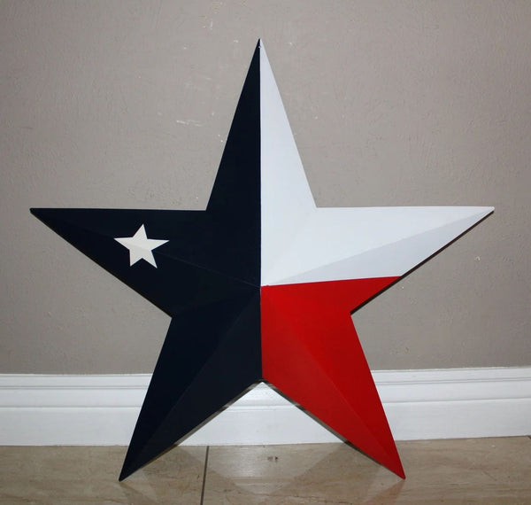TEXAS FLAG STAR RED WHITE NAVY BLUE 3D PATRIOTIC STAR WESTERN HOME DECOR HANDMADE 12",24",36" #EH12940
